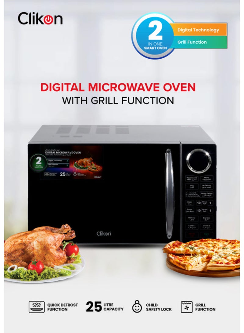 Clikon Digital Microwave Oven With Multiple Operations 25 L 1400 W CK4319 Dark Grey - Image 1
