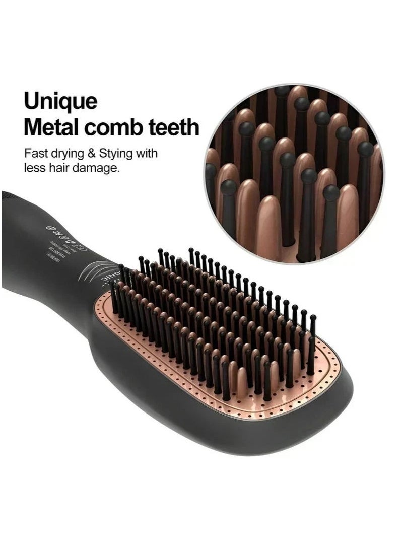 JOY CARE 2-in-1 Hair Dryer & Volumizing Styling Brush with Ionic Technology – Hot Air Brush for Straightening, Smoothing, Curling & Adding Volume – Anti-Frizz Blow Dryer Brush for All Hair Types – Ergonomic Handle, Lightweight Design for Salon Results at Home - Image 4