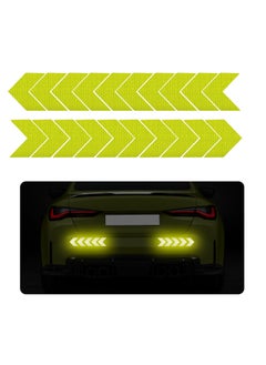 Generic 20 PCS Car Arrow Reflective Stickers, Waterproof Safety Warning Sign Reflective Decal, High Night Visibility Reflector Tape for Auto Trunk Rear Bumper Body, Car Accessories (Fluorescent Yellow)  - Image 1