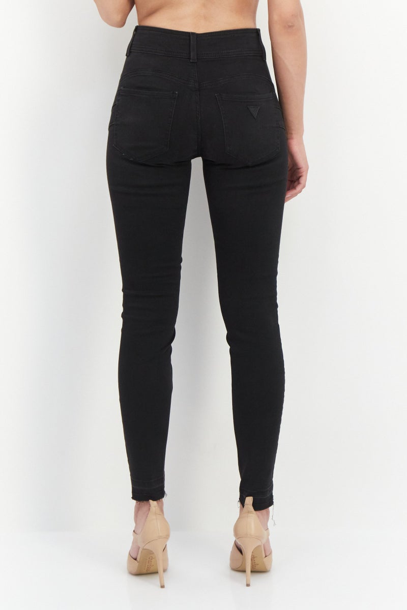 GUESS Women Skinny Fit Solid Stretchable Jeans, Black - Image 2