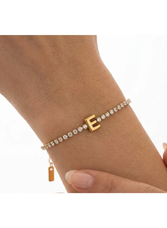 روفو Letter E Initial Tennis Bracelet