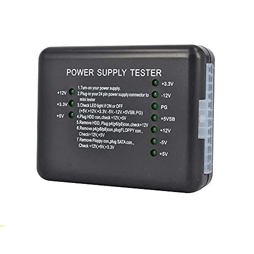 LipiWorld® Power Supply Tester Computer PC 24 pin 20 pin 8 pin 6 pin 4 pin for PSU, ATX, SATA, HDD, SMPS, PC, Floppy with LED Indicator Light - Image 1