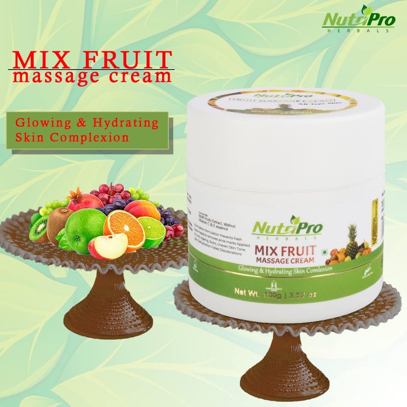 nutripro NutriPro Fruit Massage Cream For All Skin Type 100 gm  With VitaminE Almond Oil  Apple Extract  Paraben Free Cruelty Free  Vegan - Image 2