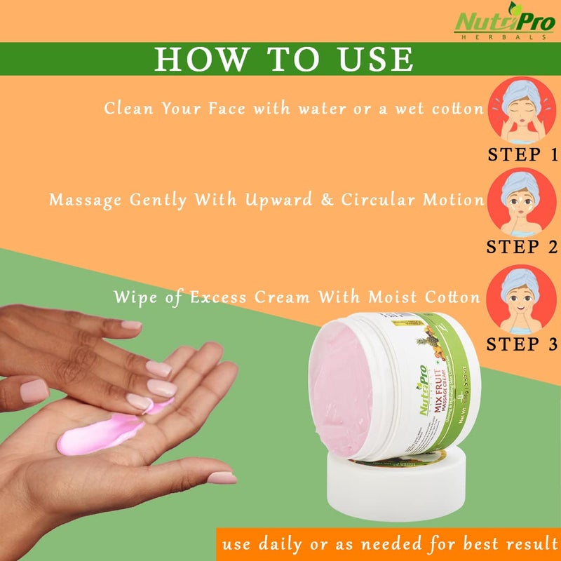 nutripro NutriPro Fruit Massage Cream For All Skin Type 100 gm  With VitaminE Almond Oil  Apple Extract  Paraben Free Cruelty Free  Vegan - Image 5