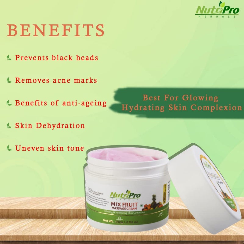 nutripro NutriPro Fruit Massage Cream For All Skin Type 100 gm  With VitaminE Almond Oil  Apple Extract  Paraben Free Cruelty Free  Vegan - Image 4