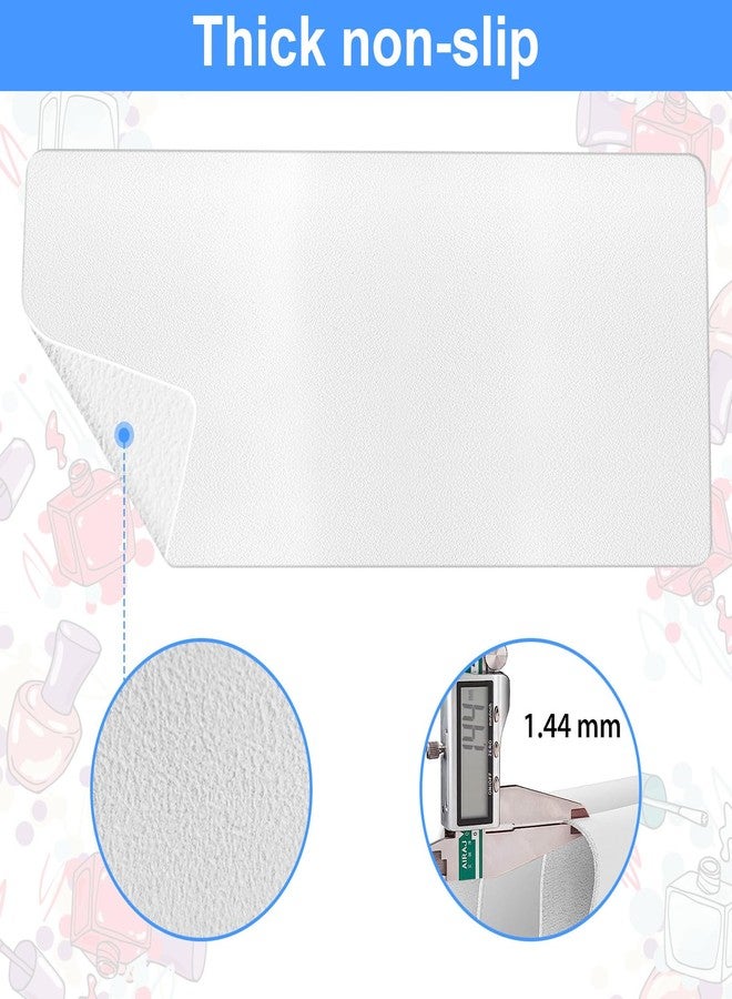Diesisa Nail Art Table Mat,Foldable Nail Art Hand Rest Pad for Nail Arm Rest Cushion,Soft Microfiber PU Leather Nail Mat for Table,Manicure Pad,Nail Table Pad for Nail Technician Salon Home-White - Image 5