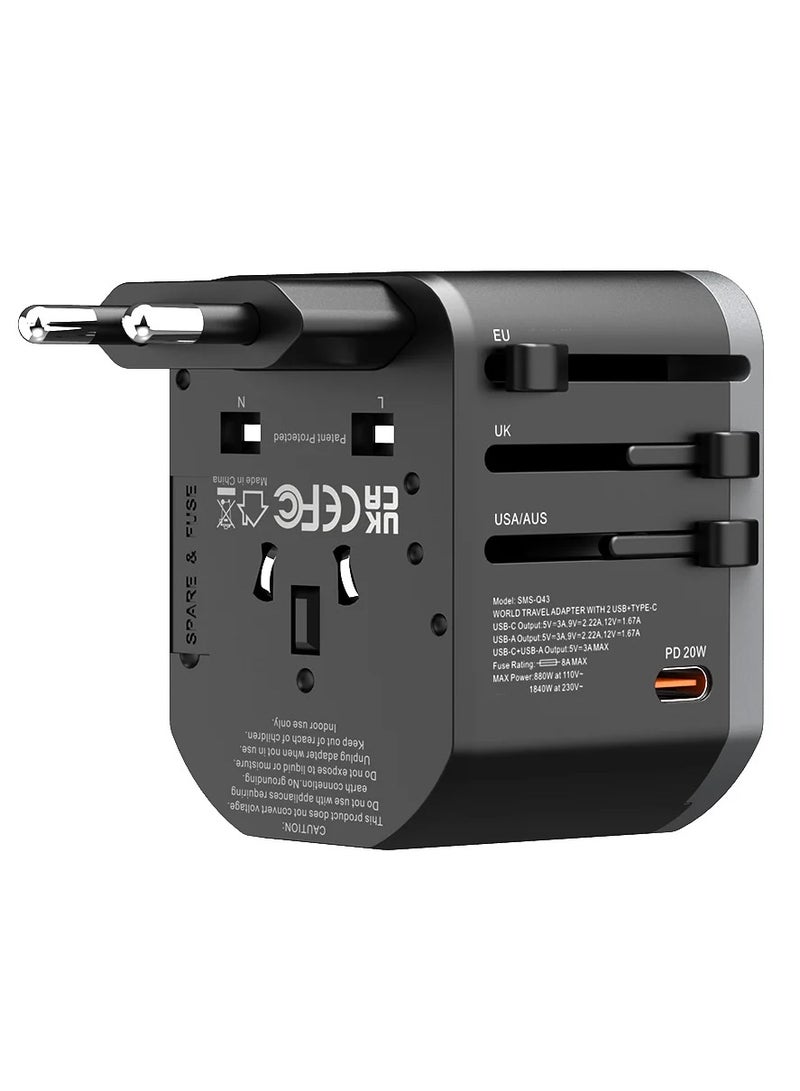 SOMOSTEL SMS-Q43 20w Fast Charging Universal Travel Adapter - Image 3