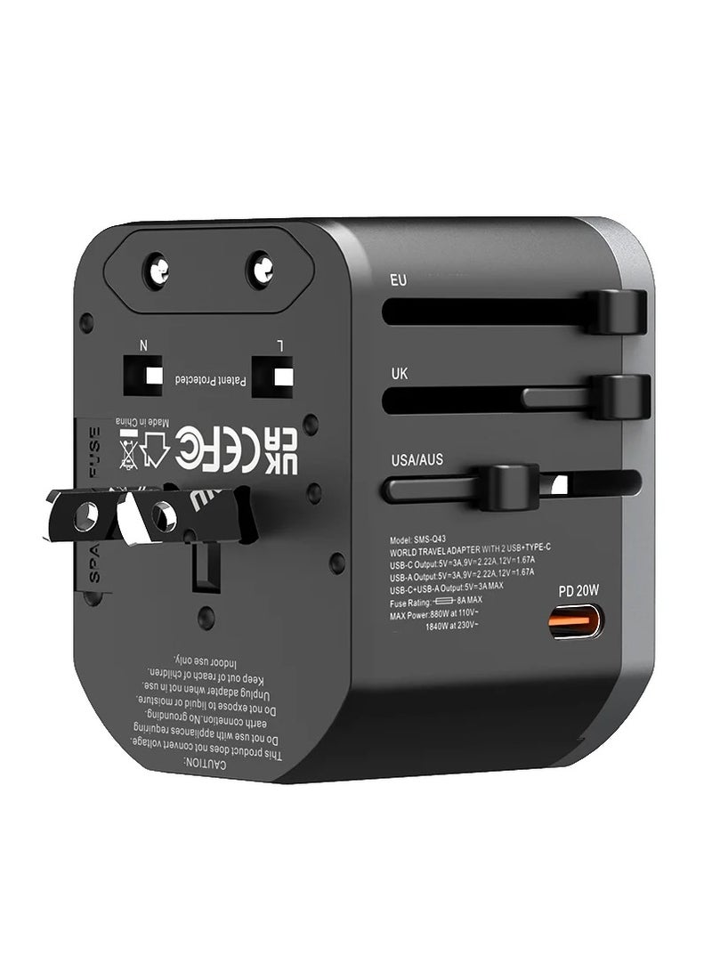 SOMOSTEL SMS-Q43 20w Fast Charging Universal Travel Adapter - Image 4