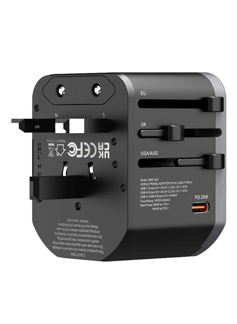 SOMOSTEL SMS-Q43 20w Fast Charging Universal Travel Adapter - Image 5