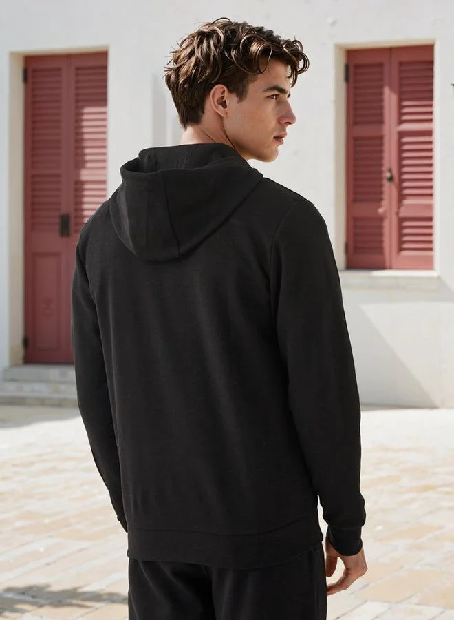 Kappa Kappa Regular Fit Zip Through Hoodie with Pockets