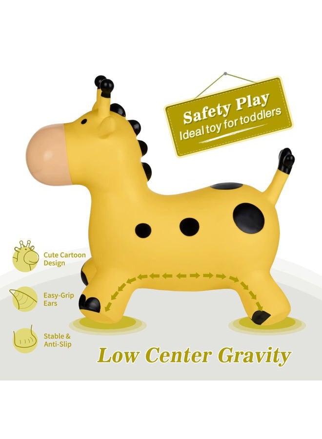 INPANY Bouncy Horse, Giraffe Hopper Animal Toys, Toddlers Bouncing Jungle Animal Figures, Wild One Birthday Safari Baby Shower Decorations, Ride on Rubber Bouncer, Outdoor Gifts for 2 3 4 Yr Girl Boy - Image 2