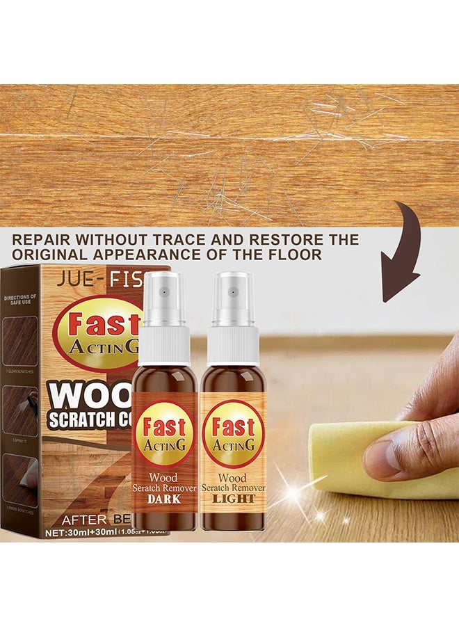 JUE-FISH Wood Scratch Cover, 2 Pack fix it for Wood Furniture Repair Scratch Remover Set for Fast Acting Wood Scratch Repair Waxing Refinishing Set Wooden Scratch Remover Spray for Floors Tables Carpenters - Image 2