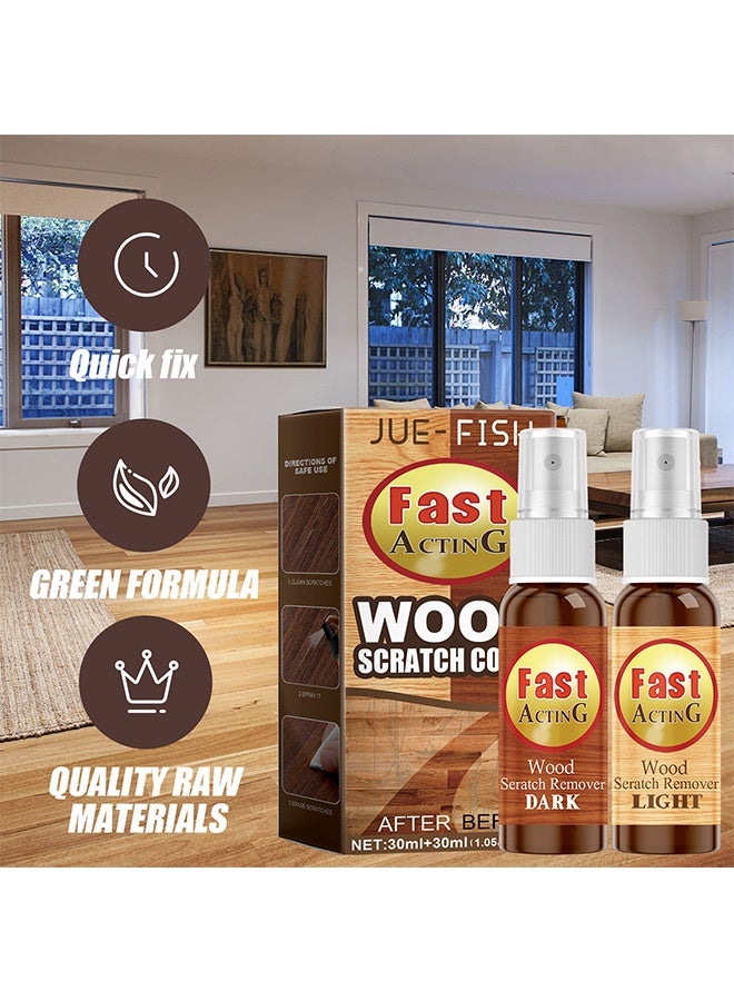 JUE-FISH Wood Scratch Cover, 2 Pack fix it for Wood Furniture Repair Scratch Remover Set for Fast Acting Wood Scratch Repair Waxing Refinishing Set Wooden Scratch Remover Spray for Floors Tables Carpenters - Image 3