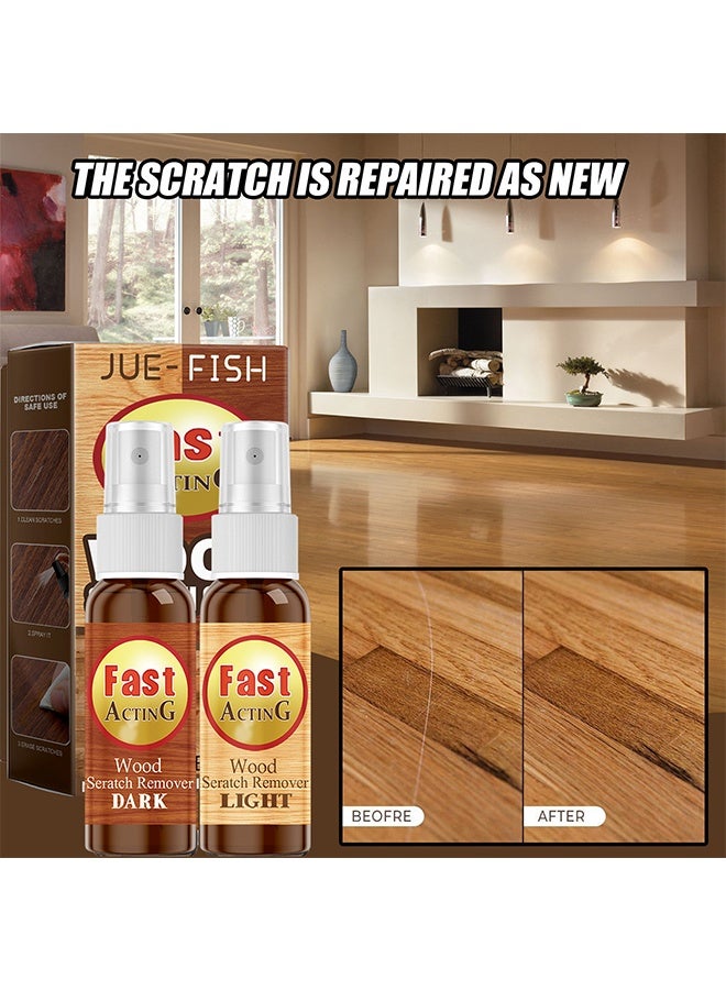 JUE-FISH Wood Scratch Cover, 2 Pack fix it for Wood Furniture Repair Scratch Remover Set for Fast Acting Wood Scratch Repair Waxing Refinishing Set Wooden Scratch Remover Spray for Floors Tables Carpenters - Image 1
