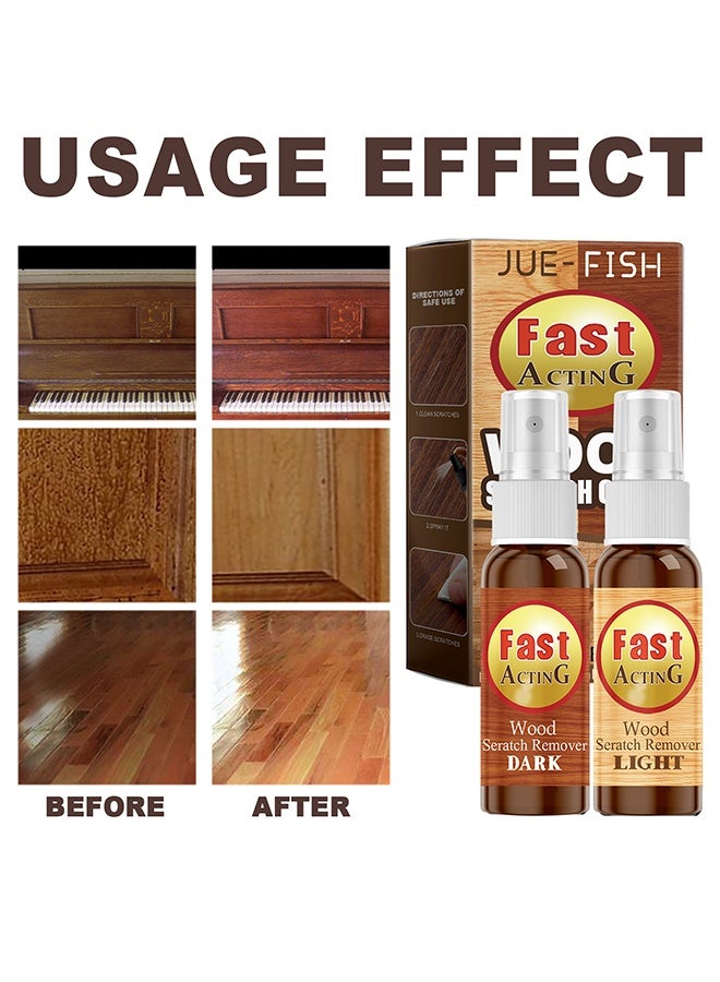 JUE-FISH Wood Scratch Cover, 2 Pack fix it for Wood Furniture Repair Scratch Remover Set for Fast Acting Wood Scratch Repair Waxing Refinishing Set Wooden Scratch Remover Spray for Floors Tables Carpenters - Image 5