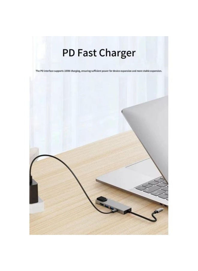 Zero 5-in-1 USB-C Hub with RJ45 Ethernet, 4K HDMI, 100W PD Charging & 2 USB 3.0 Ports – Compatible with MacBook Pro/Air & Type-C Devices - Image 5