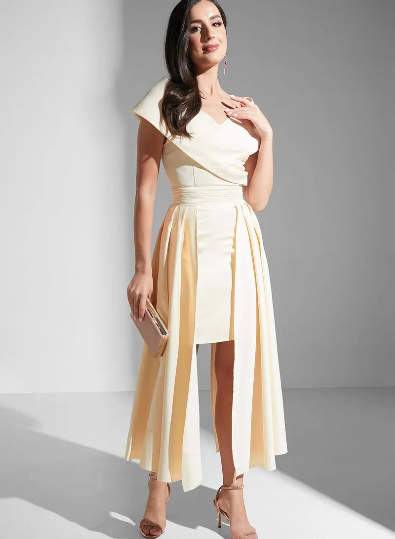 Virgos Lounge Asymmetrical Hem Pleated Skirt