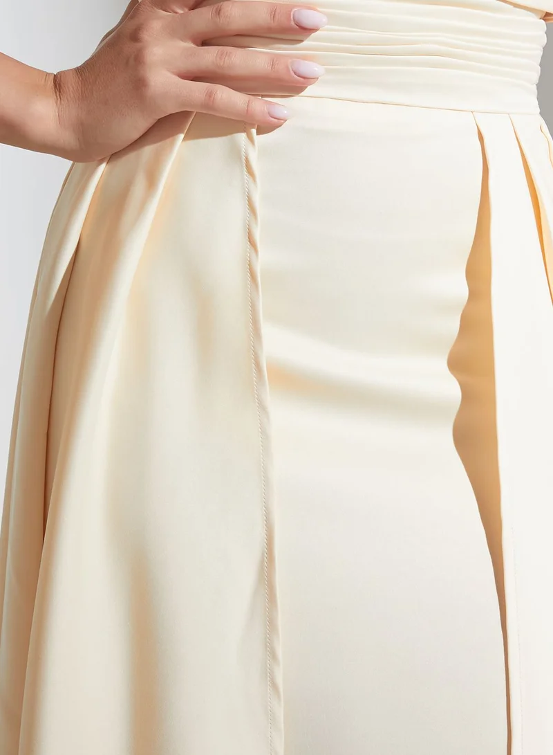 Virgos Lounge Asymmetrical Hem Pleated Skirt
