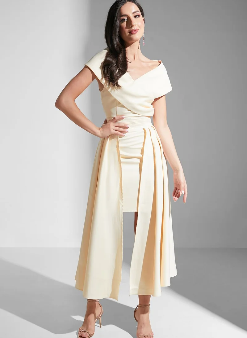 Virgos Lounge Asymmetrical Hem Pleated Skirt