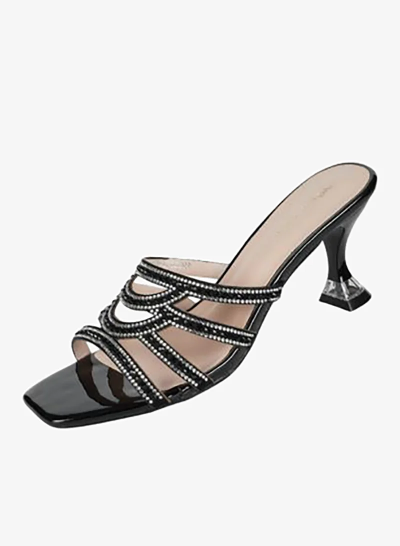 ZAYNA 221-239 Zayna Ladies Kitten Heel Sandals 15C8618-624 Black
