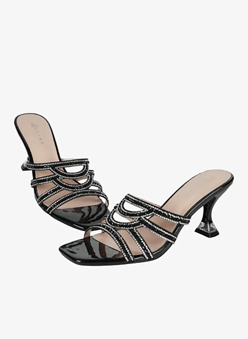 Zayna Black 221-239 Zayna Ladies Kitten Heel Sandals 15C8618-624 Black for Women | Best Price UAE