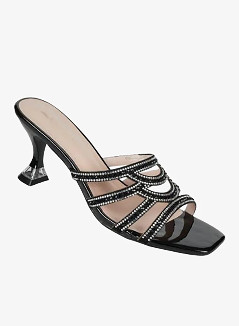 ZAYNA 221-239 Zayna Ladies Kitten Heel Sandals 15C8618-624 Black