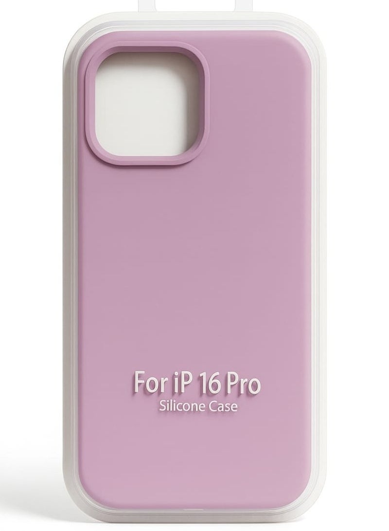 For iPhone 16 Pro Silicone Case – Slim Shockproof Protective Back Cover, Soft & Lightweight, Purple - Image 1
