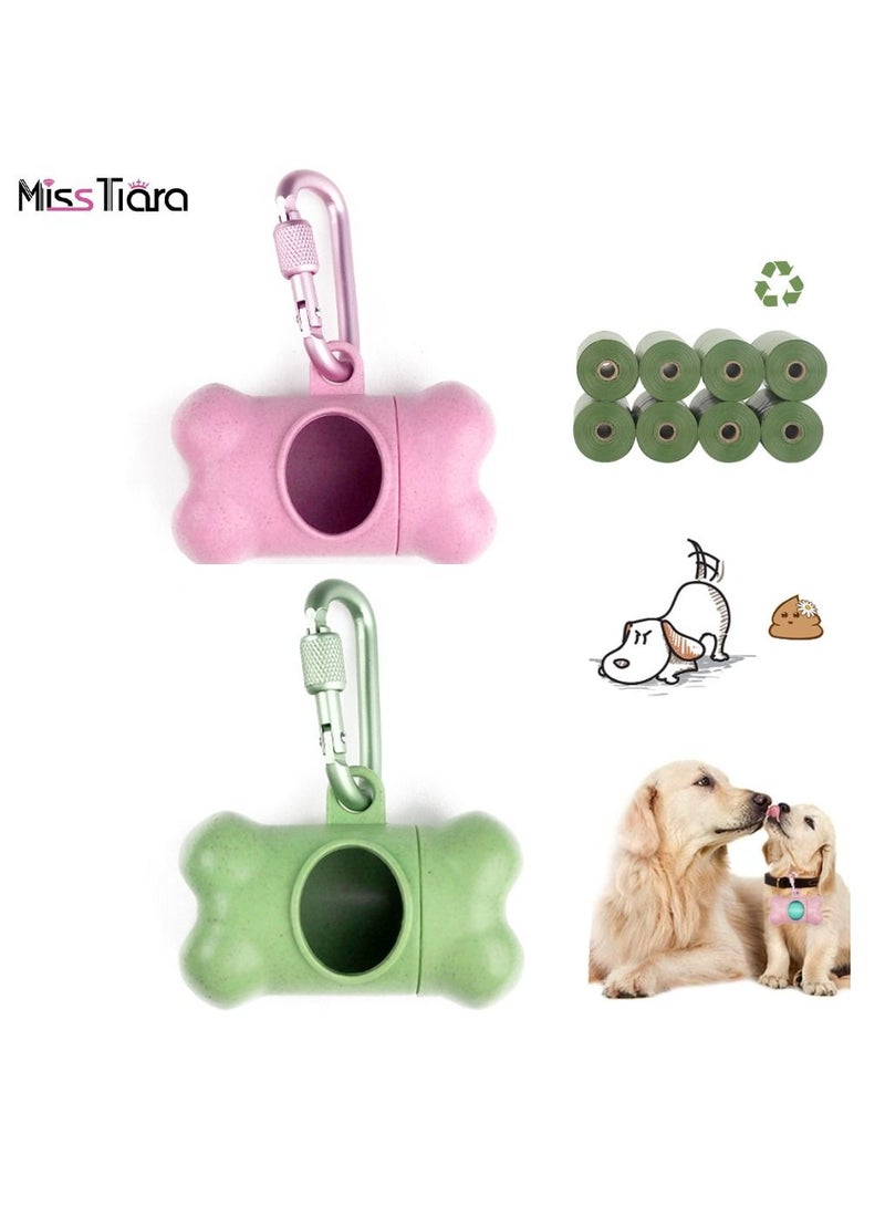 MissTiara Dog Waste Bags Holder 2 pack Dispenser with Extra 8 Rolls 120pcs Lavender Scented Thick Strong 100% Leak Proof Biodegradable Dog Poo Bags - Image 1