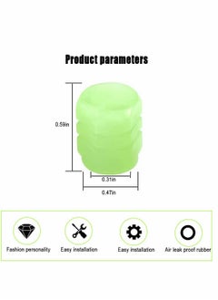 KASTWAVE Car Tire Valve Cap, 4PCS Green Fluorescence, Bike Motorcycle Noctilucous Illuminated Valve Cap, Universal Wheel Valve Caps for Car Truck Motorcycles Bike Tires, Need Sunlight to Absorb Energy  - Image 2