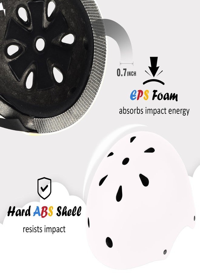OUWOER Kids Bike Helmet, Adjustable and Multi-Sport, from Toddler to Youth, 3 Sizes (Snow) - Image 2