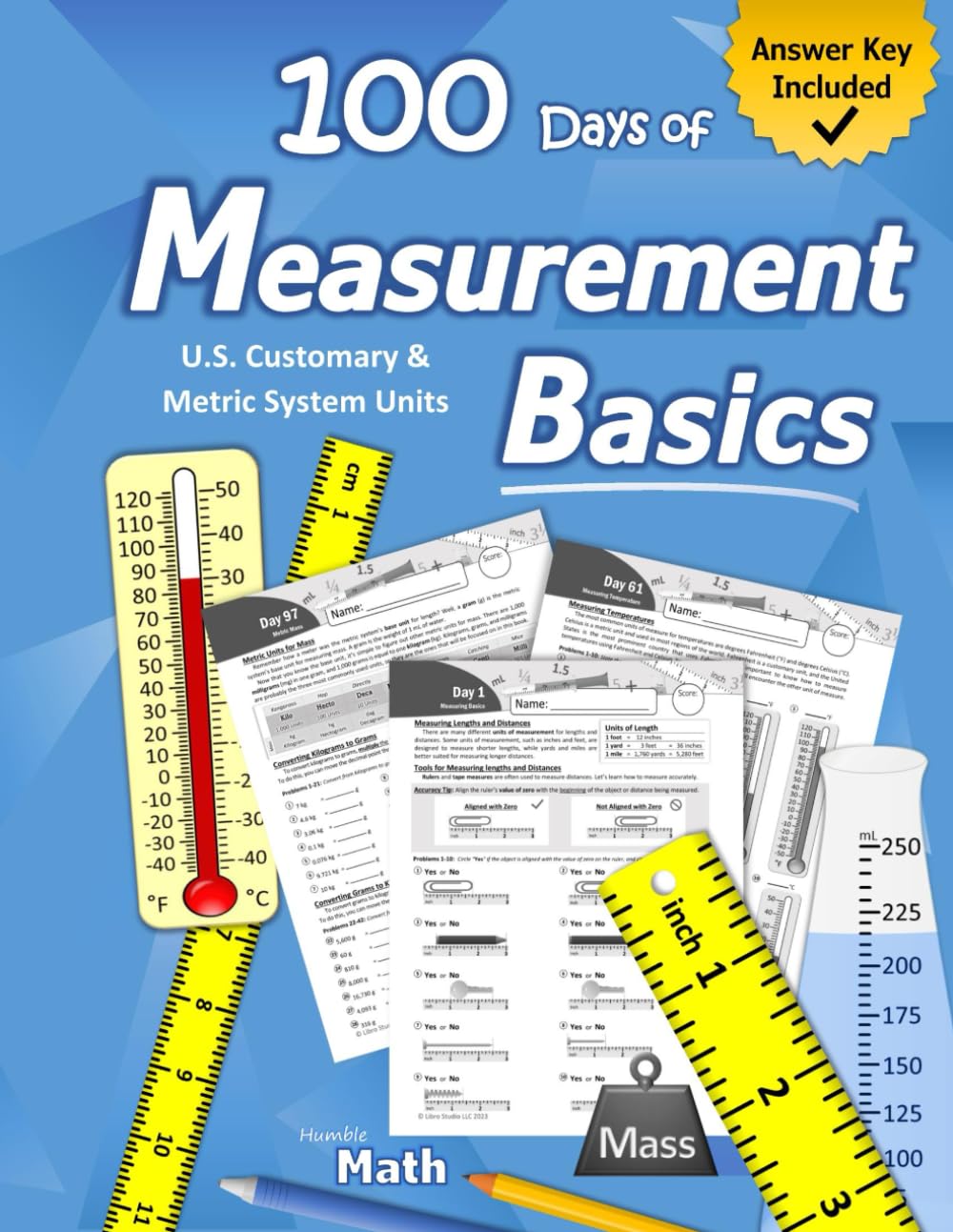 Learn Practice Measure Humble Math – Measurement Basics: (With Answer Key) U.S. Customary ...