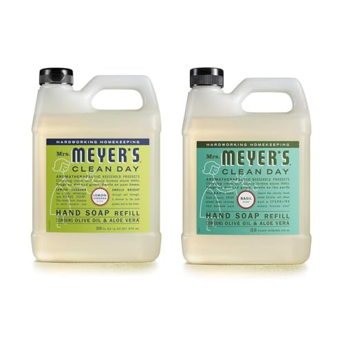 Mrs. Meyer's Mrs MEYERS CLEAN DAY Hand Soap Refill Scent Variety Pack 2 CT Basil Lemon Verbena - Image 2