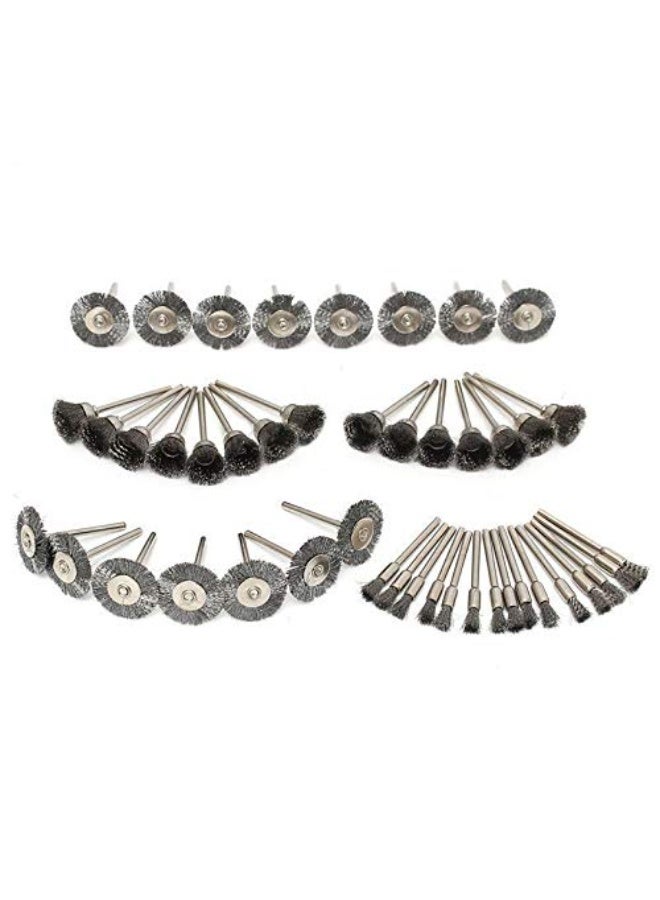 45-Piece Wire Brush Set for Rotary Tools (Pen, Cup, Wheel) - Image 3