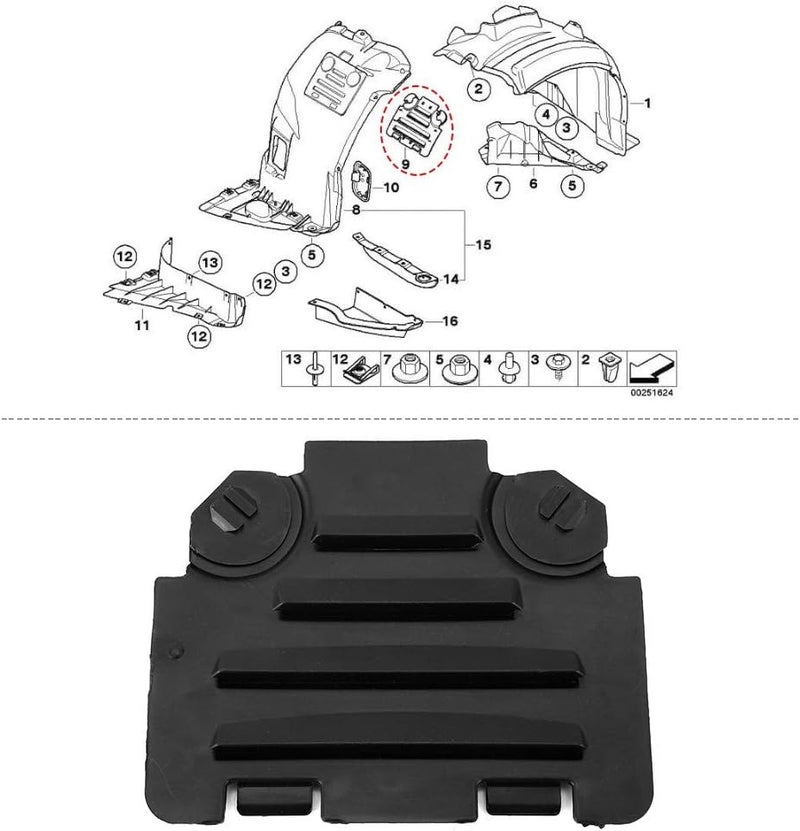 Suuonee Passenger Vent Access Headlight Cover 51717143849 Compatible with E82 E88 E90 E91 M3 325i 330i 328i Durable Polypropylene Construction Direct OE Replacement - Image 5