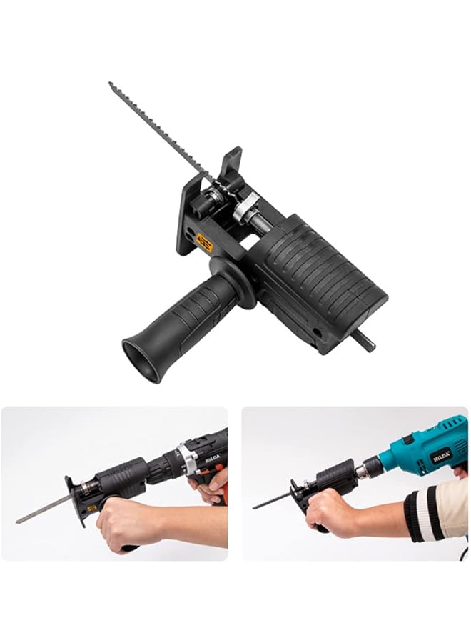 erorex Portable Reciprocating Saw Adapter Multifunctional Electric Drill Modified Tool Attachment With Ergonomic Handle 3 Saw Blades For Wood Metal Cutting - Image 5