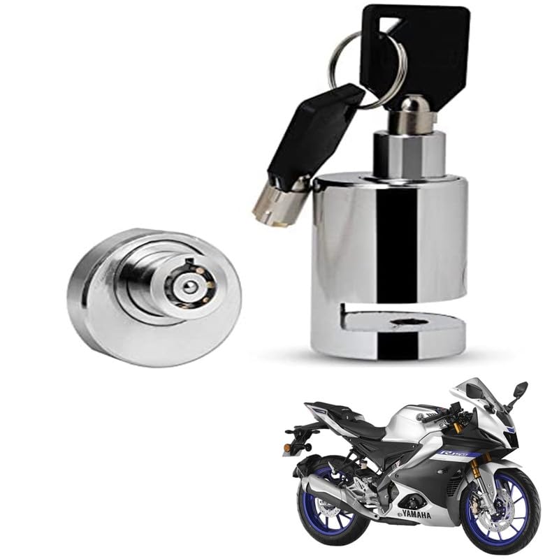 Generic GadiBike Bike Stainless Steel Heavy Duty Painted Finish Disc Brake Anti Theft 7mm Pin Wheel Locking Security Lock for Bike and Motorcycle Compatible with TVS Apache RTR 200 FiE100  - Image 1