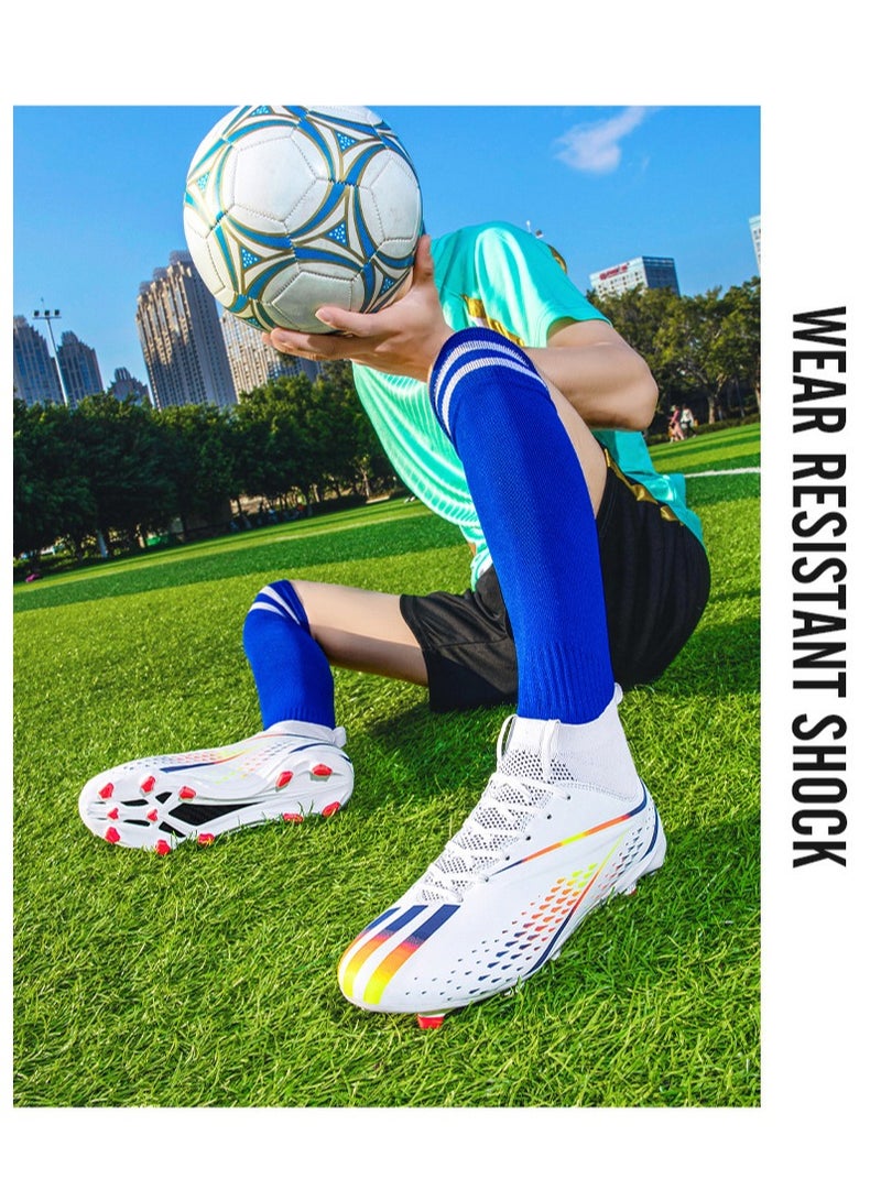 xozgdovg Spike Sneakers TF Training Shoes Football Shoes Non-slip (Spike Bright Moon)45  - Image 3