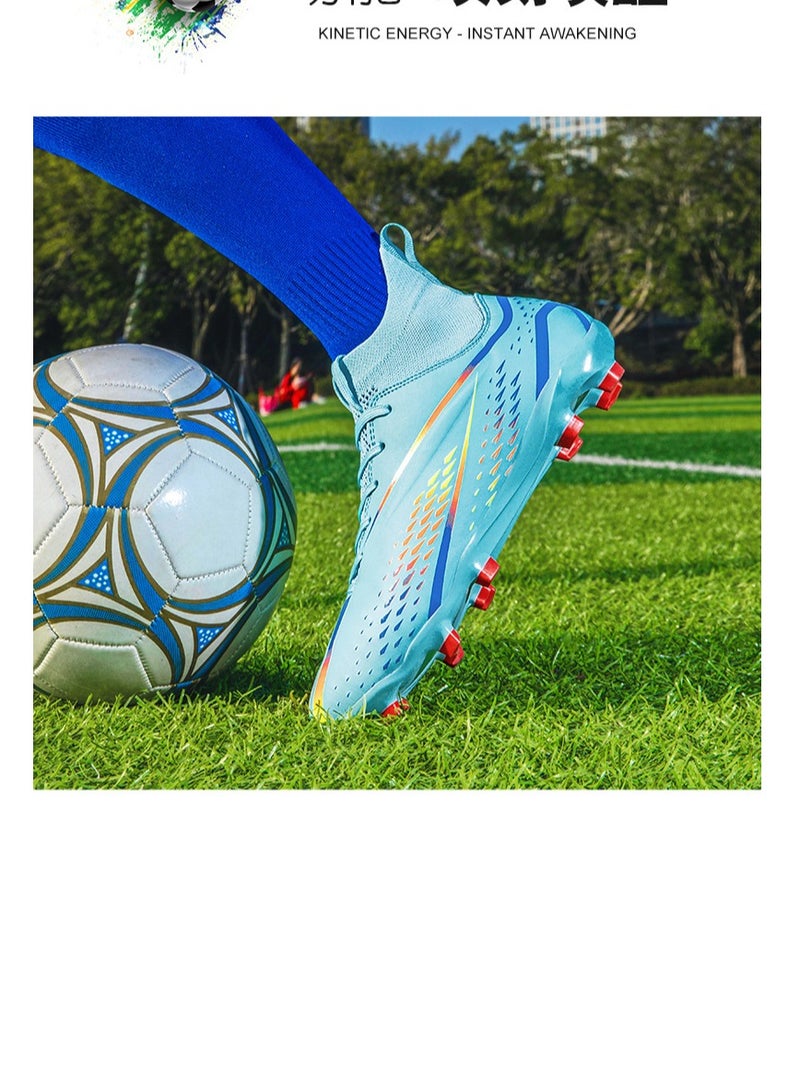 xozgdovg Spike Sneakers TF Training Shoes Football Shoes Non-slip (Spike Bright Moon)45  - Image 4