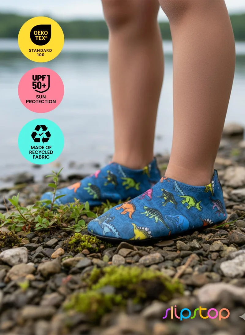 Slipstop Texas Dinosaur Slipstop Texas Dinosaur Print Kids Non Slip Water and Beach Shoes Lightweight Quick Dry Swim Ready Footwear for Babies and Children for Men | Best Price UAE