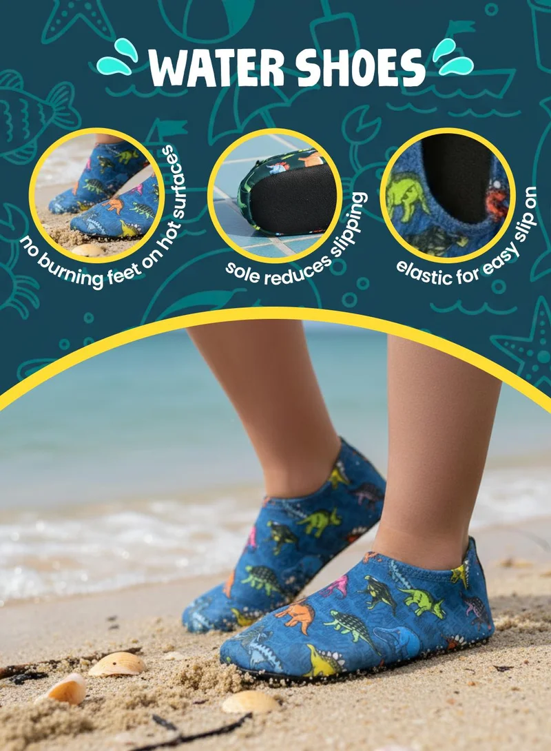 Slipstop Texas Dinosaur Slipstop Texas Dinosaur Print Kids Non Slip Water and Beach Shoes Lightweight Quick Dry Swim Ready Footwear for Babies and Children for Men | Best Price UAE