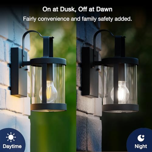 FLSNT Dusk to Dawn Outdoor Sensor A19 LED Light Bulb, 5000K Daylight, 7W (60W Eqv.), 800LM, Vintage Filament E26 Base,Auto On/Off Photocell Automatic for Energy-Efficient Outdoor Lighting, 4 Pack - Image 2