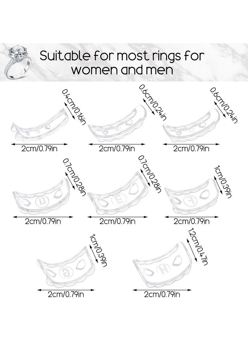 Invisible Ring Sizers for Loose Rings, 8 Pcs Flexible Invisible Ring Size Adjuster with Hole Ring Guards Anti-Slip Ring Adjusters for Women Men Loose Rings, 8 Sizes - Image 2