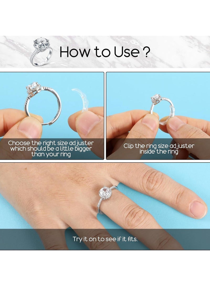 Invisible Ring Sizers for Loose Rings, 8 Pcs Flexible Invisible Ring Size Adjuster with Hole Ring Guards Anti-Slip Ring Adjusters for Women Men Loose Rings, 8 Sizes - Image 3
