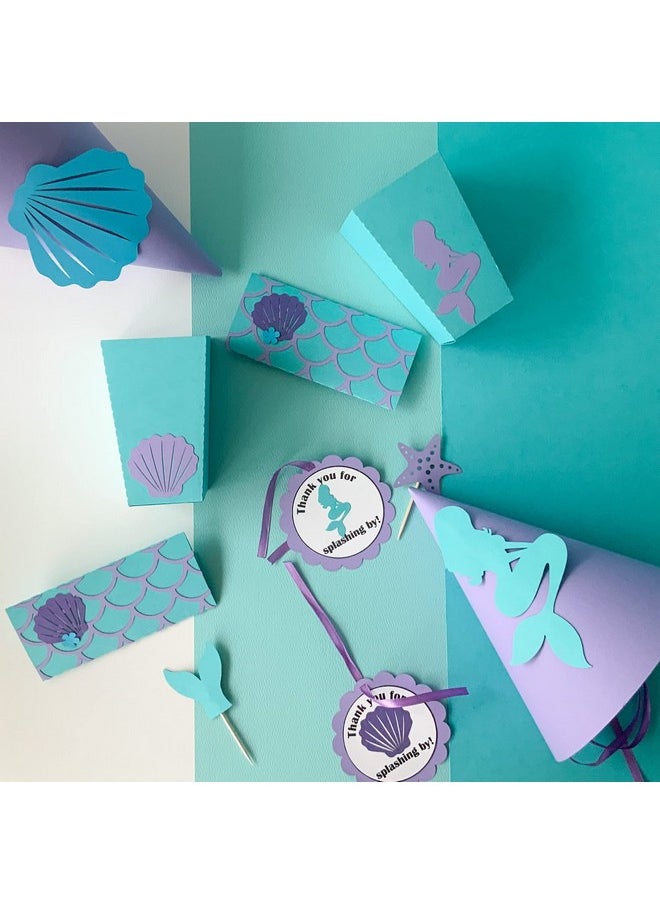 Pinfliers - Pinfliers Mermaid Theme Party Supplies Small Combo, A Set of 30, Purple, Aqua, Blue - Image 1
