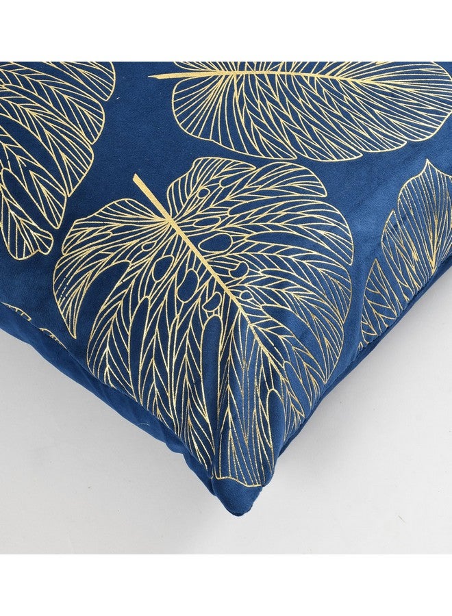 AEROHAVEN AEROHAVEN™ Rose Set of 2 Gold Leaf Printed Hand Made Velvet Throw/Pillow Cushion Covers - CC-226 - (Blue, 16 x 16 Inch) - Image 3