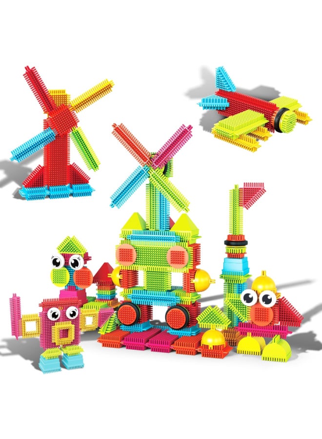 PicassoTiles 112pcs Hedgehog Blocks STEM Building Tiles Set Construction Learning Toy Stacking Interlock Block, Bristle, Creativity Beyond Imagination, Inspirational, Recreational, Educational PTB112 - Image 1