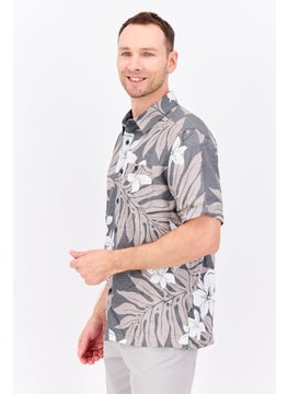 QUIKSILVER Men Regular Fit Floral Print Short Sleeve Waterman Casual Shirt, Dark Slate  - Image 2