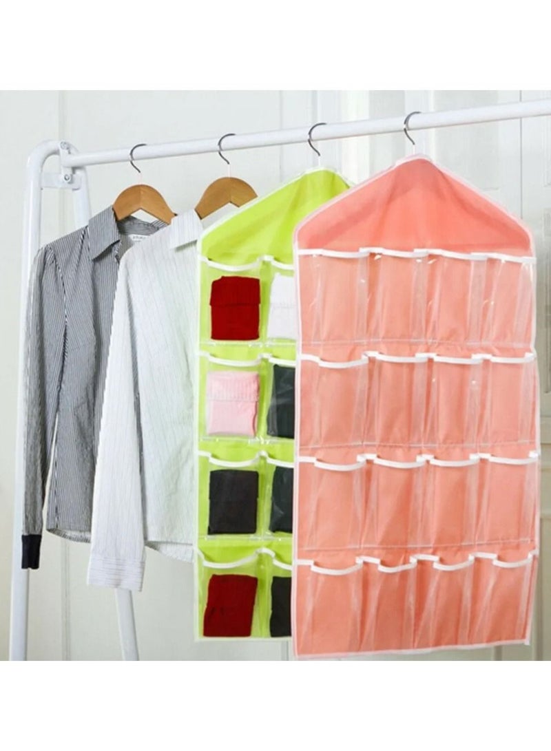 DubaiGallery 16 Pockets Plastic Multifunction Space Saver Over Door Hanging Wardrobe Wall Bags Rack Hanger Caddy Storage Tidy Organizer- Random Color  - Image 2