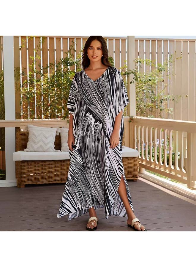 إسكدنيا بلوزة شاطئ أوروبية وأمريكية لعام 2024 على شاطئ البحر لقضاء العطلات بي ملابس سباحة نسائية في الهواء الطلق ربيع حار - اللون: 71129-1 أصفر سفلي للألعاب النارية - - Image 5