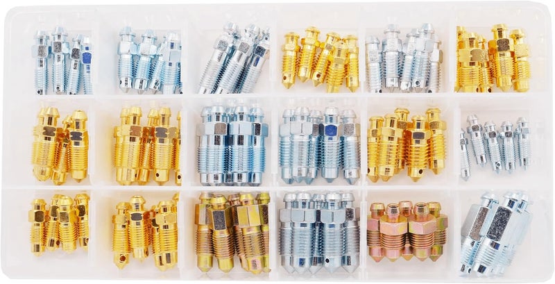 Dsnaduo 90 PCS Brake Caliper & Wheel Cylinder Bleeder Screw Assortment with Dust Caps - Image 3
